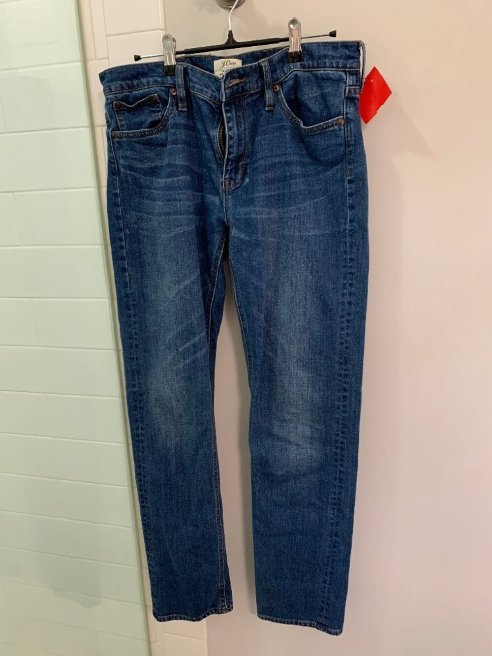 J Crew Selvedge Jeans 32x30 Blue Dark Wash Indigo Slim Straight Denim